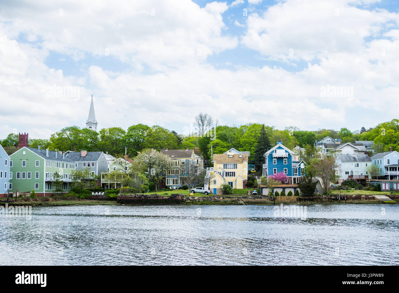 Häuser in Quinnipiac River Park in New Haven Connecticut Stockfoto