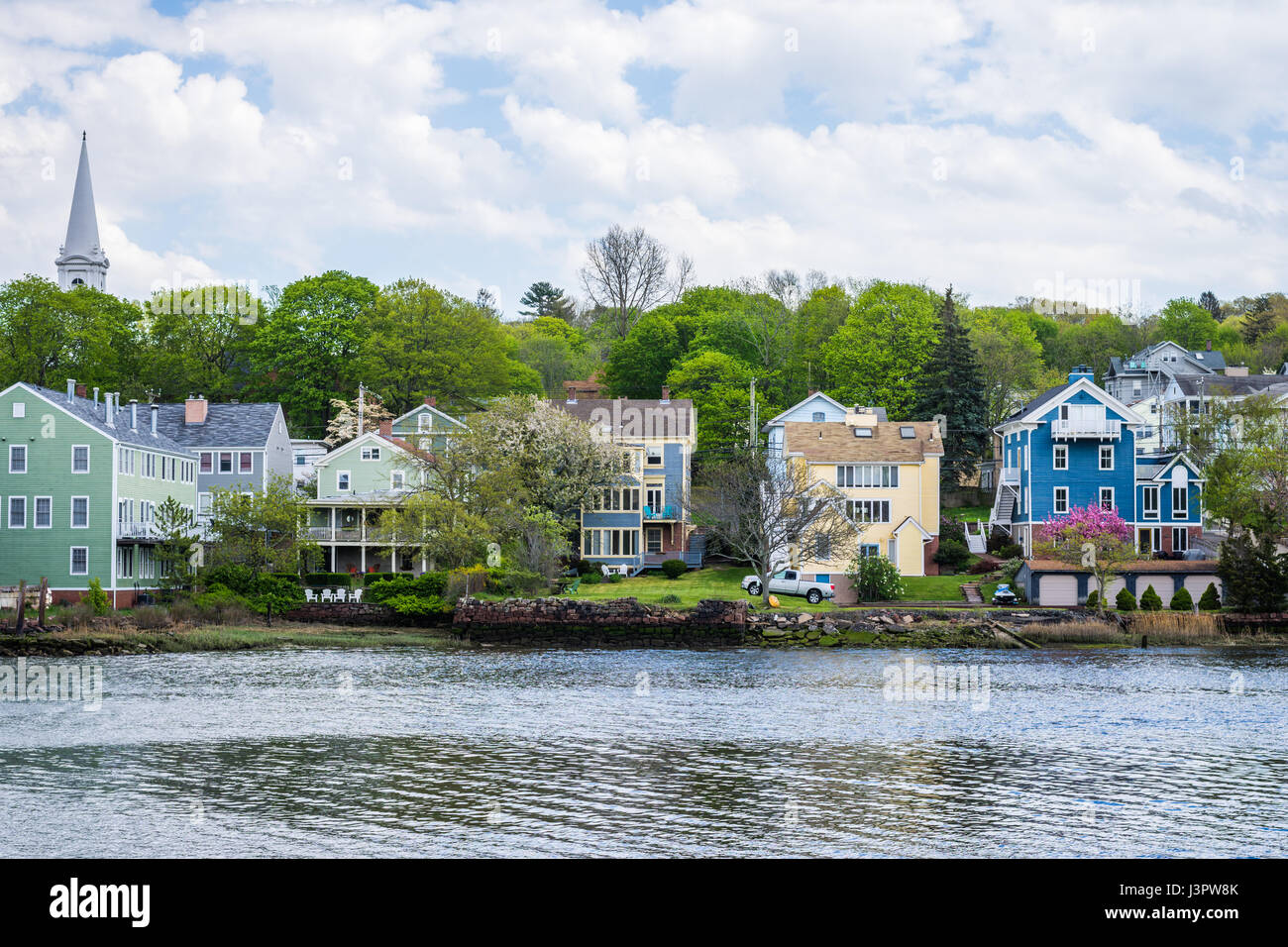 Häuser in Quinnipiac River Park in New Haven Connecticut Stockfoto