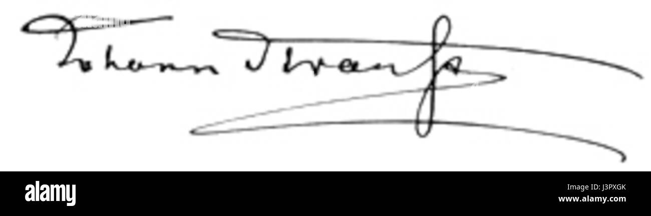 Johann Strauss II-Signatur Stockfoto