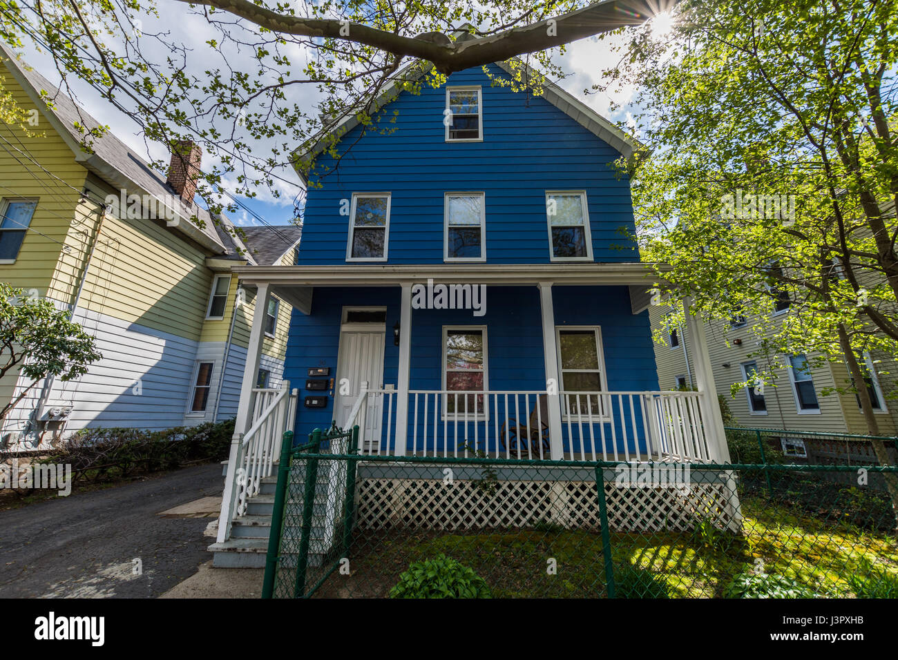 Wooster Square und Umgebung historisches Viertel in New Haven Connecticut Stockfoto