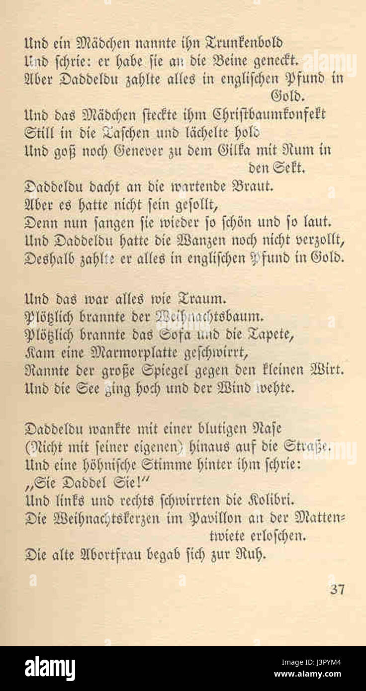 Joachim Ringelnatz 103 Gedichte 37 Stockfoto