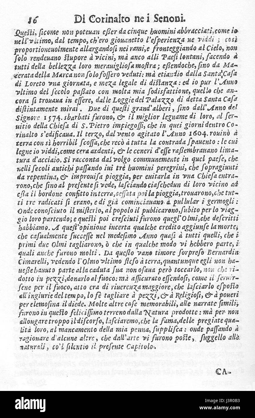 Dieses Bild zeigt eine Seite aus „Istorie dello Stato di Urbino Libro Terzo“, einem historischen Werk, das die Geschichte des Herzogtums Urbino beschreibt. Das dritte Buch behandelt wichtige politische und kulturelle Ereignisse in der Region. Stockfoto