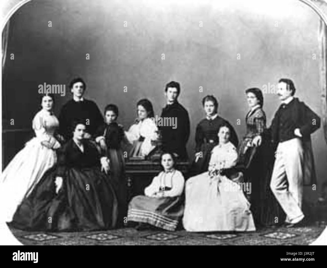 Foto von Karl Wittgenstein (1847â€“1913) mit seinen zehn Geschwistern, aufgenommen während des silbernen Hochzeitstages ihrer Eltern Hermann Christian Wittgenstein und Fanny Figdor. Stockfoto
