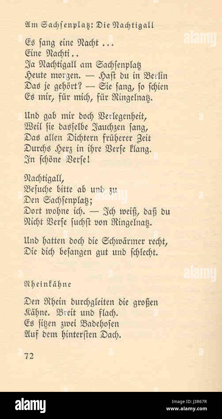 Joachim Ringelnatz 103 Gedichte 72 Stockfoto