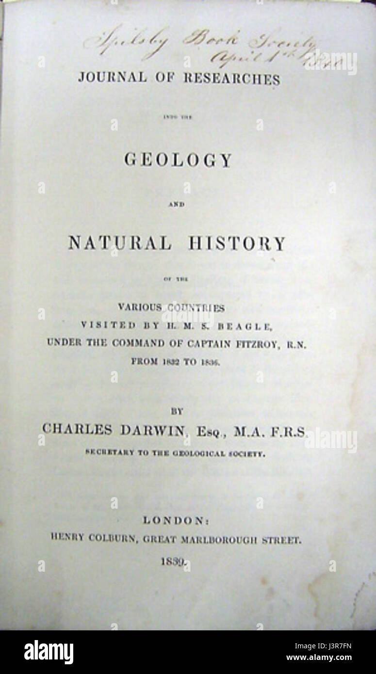 Zeitschrift für Forschungen Darwin Stockfoto