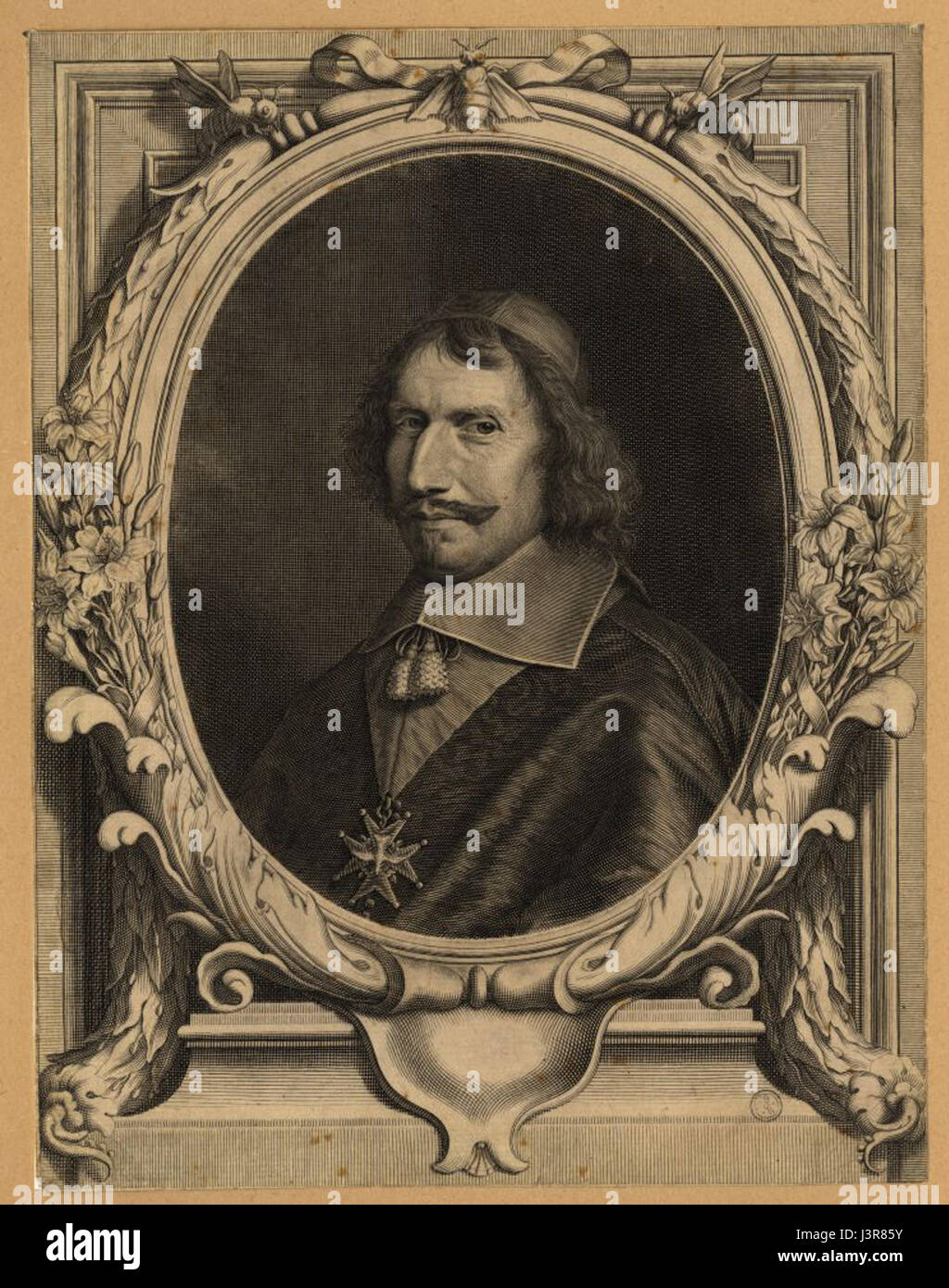 Kardinal Antonio Barberini (1607–1671) war eine prominente Persönlichkeit in der katholischen Kirche im 17. Jahrhundert. Er war ein Mitglied der Familie Barberini, die für ihren Einfluss in Kirche und Politik während der Barockzeit bekannt war. Stockfoto