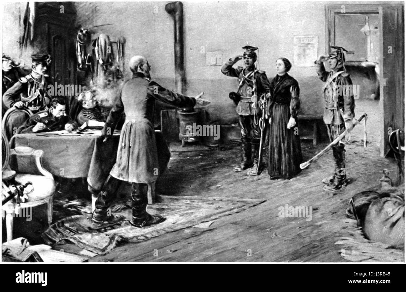 Juliette Dodu war eine französische Widerstandsheldin während des Deutsch-Französischen Krieges, die 1870 für ihre Tapferkeit und Unterstützung der französischen Truppen bekannt war. Ihre Aktionen trugen zu den Kriegsanstrengungen während einer schwierigen Zeit für Frankreich bei. Stockfoto