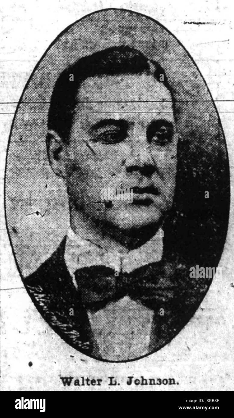 Dieser Eintrag bezieht sich wahrscheinlich auf eine Person namens Walter Johnson, die 1907 aktiv war. Der Titel könnte sich auf eine historische Figur oder ein bestimmtes Ereignis beziehen, an dem diese Person im frühen 20. Jahrhundert beteiligt war. Stockfoto