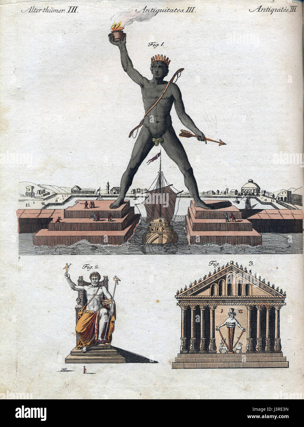 J.F. Bertuchâ 7 Weltwunder (Sieben Wunder) ist eine Sammlung, die die berühmtesten Wahrzeichen der worldâ veranschaulicht und eine visuelle Geschichte der antiken und modernen Weltwunder der Welt bietet. Stockfoto