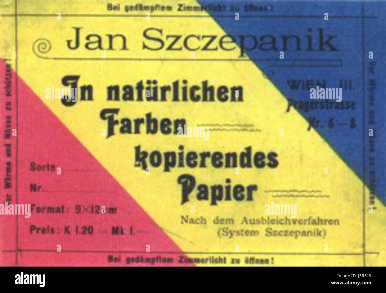 Jan Szczepanik Fotopapier Stockfoto
