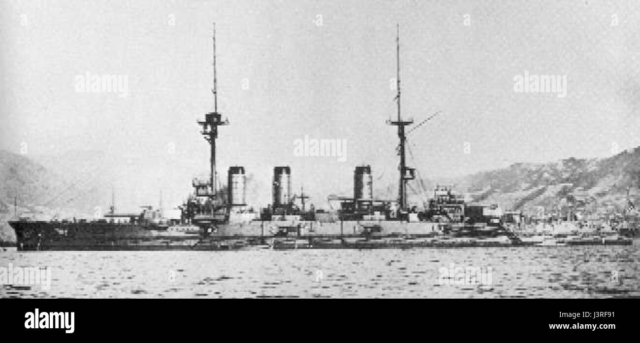 Japanische Schlachtschiff Aki Dezember 1915 Stockfoto