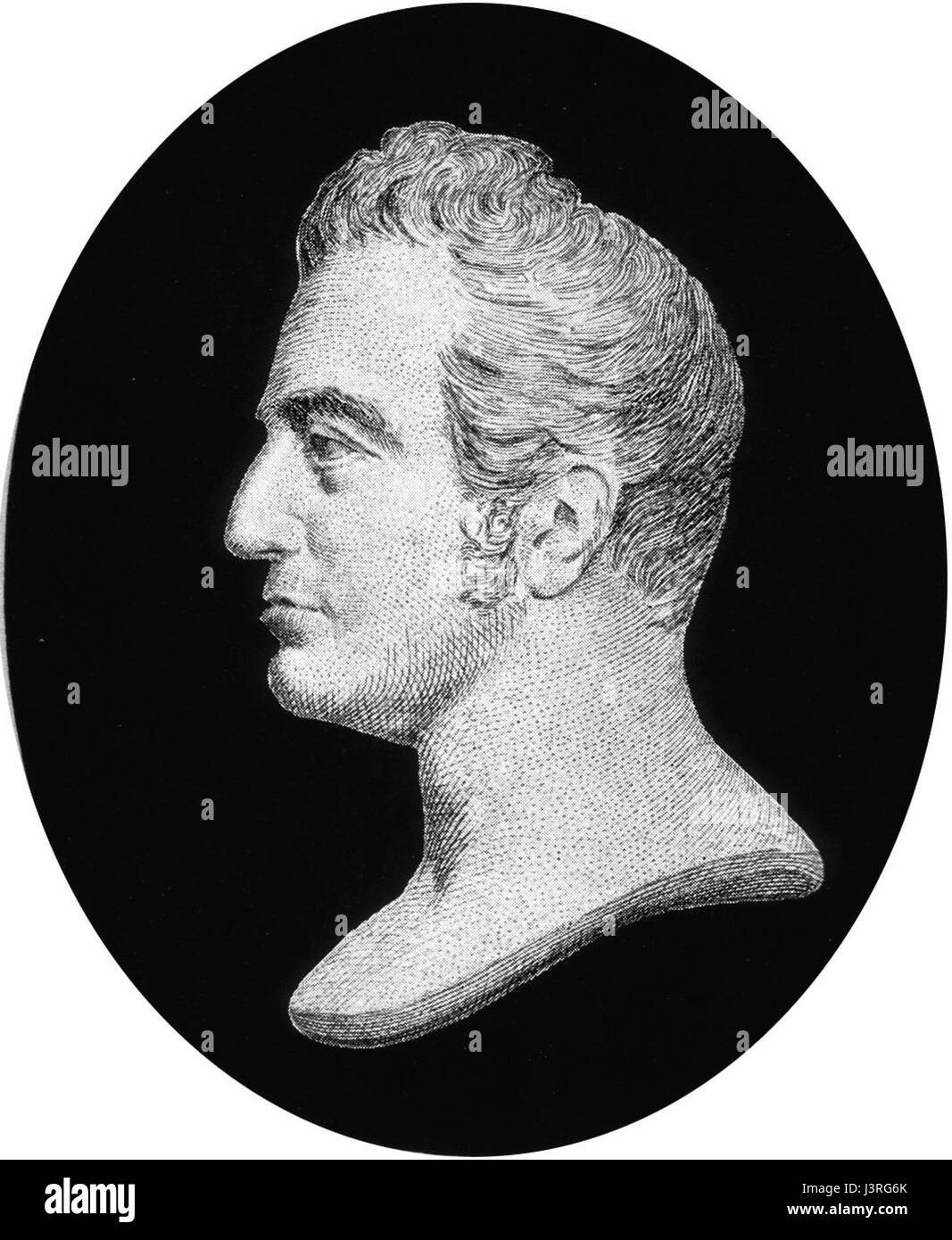 John Abercrombie (* 1780 in Schottland) war ein schottischer Arzt und Autor, der für seine Beiträge zur medizinischen Wissenschaft bekannt ist. Seine Arbeiten konzentrierten sich auf die psychische und körperliche Gesundheit und er war eine führende Figur in der Entwicklung der frühen Psychiatrie und Neurologie. Stockfoto