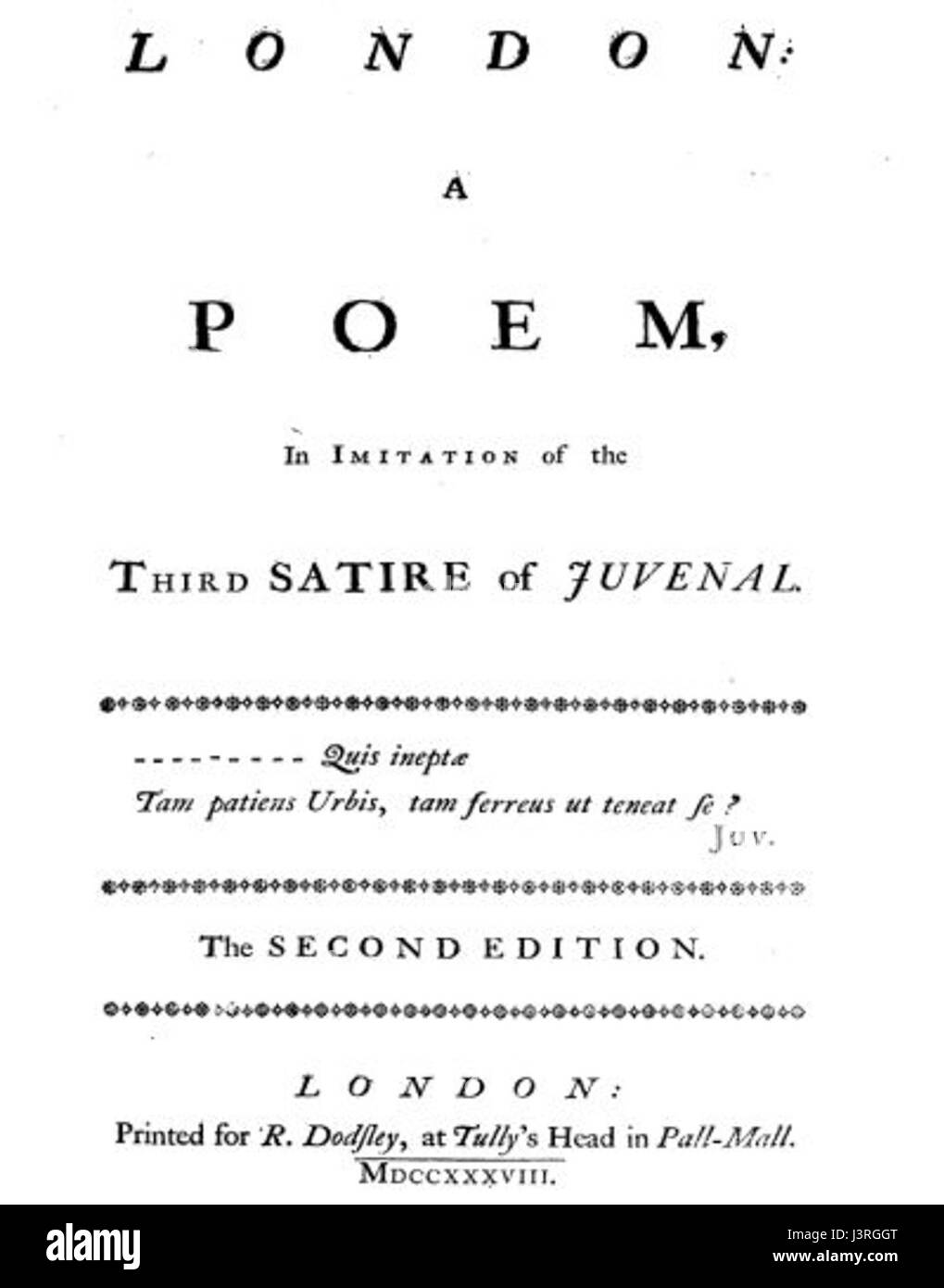 Ein historisches Bild oder eine Beschreibung, die sich auf „Johnson“ in London bezieht und möglicherweise ein bedeutendes Ereignis oder eine bedeutsame Figur festnimmt. Der genaue Kontext oder das Thema der Referenz ist aus dem Titel heraus unklar. Stockfoto