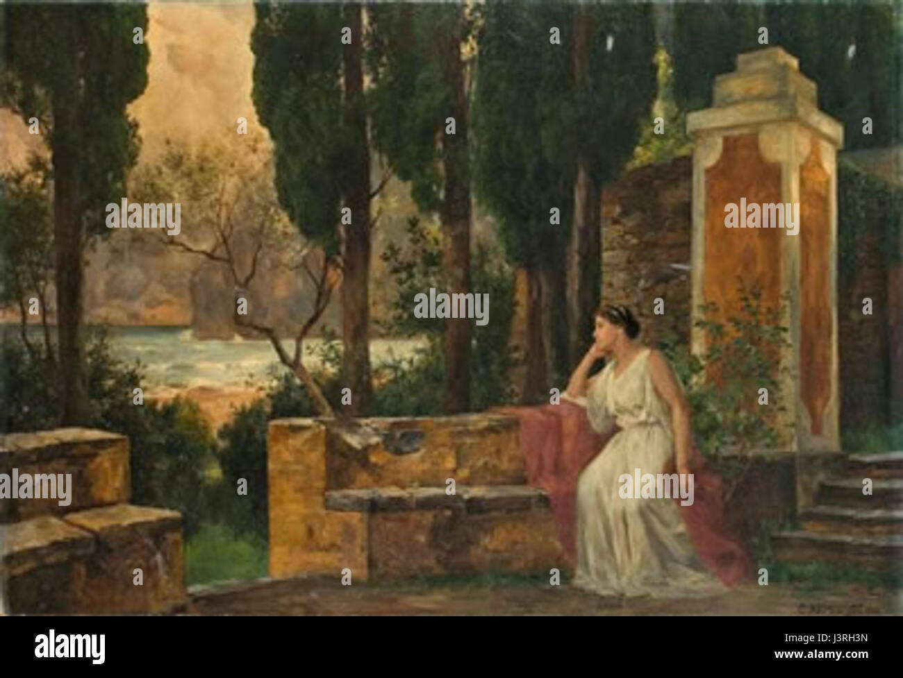 Karl Armbrust’ „Iphigenie“ (1908) ist ein literarisches Werk, das die klassische griechische Tragödie Iphigenie anpasst und eine einzigartige Interpretation der mythologischen Themen bietet. Stockfoto