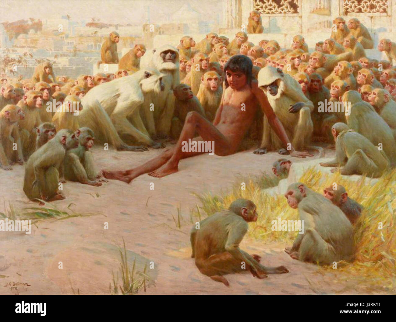 John Charles Dollman Mowgli gemacht Führer der Bandar-Log Stockfoto