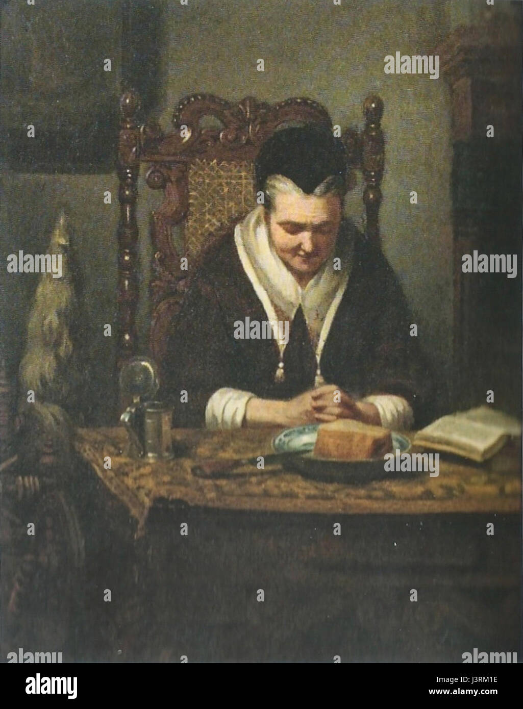 Ein Gebet von Anna Maria Immerzeel, einer niederländischen Figur (1817–1883), das möglicherweise ihr spirituelles Leben, ihren persönlichen Glauben oder ihre religiöse Hingabe hervorhebt. Stockfoto Ein Gebet von Anna Maria Immerzeel, einer niederländischen Figur (1817–1883), das möglicherweise ihr spirituelles Leben, ihren persönlichen Glauben oder ihre religiöse Hingabe hervorhebt. Stockfoto