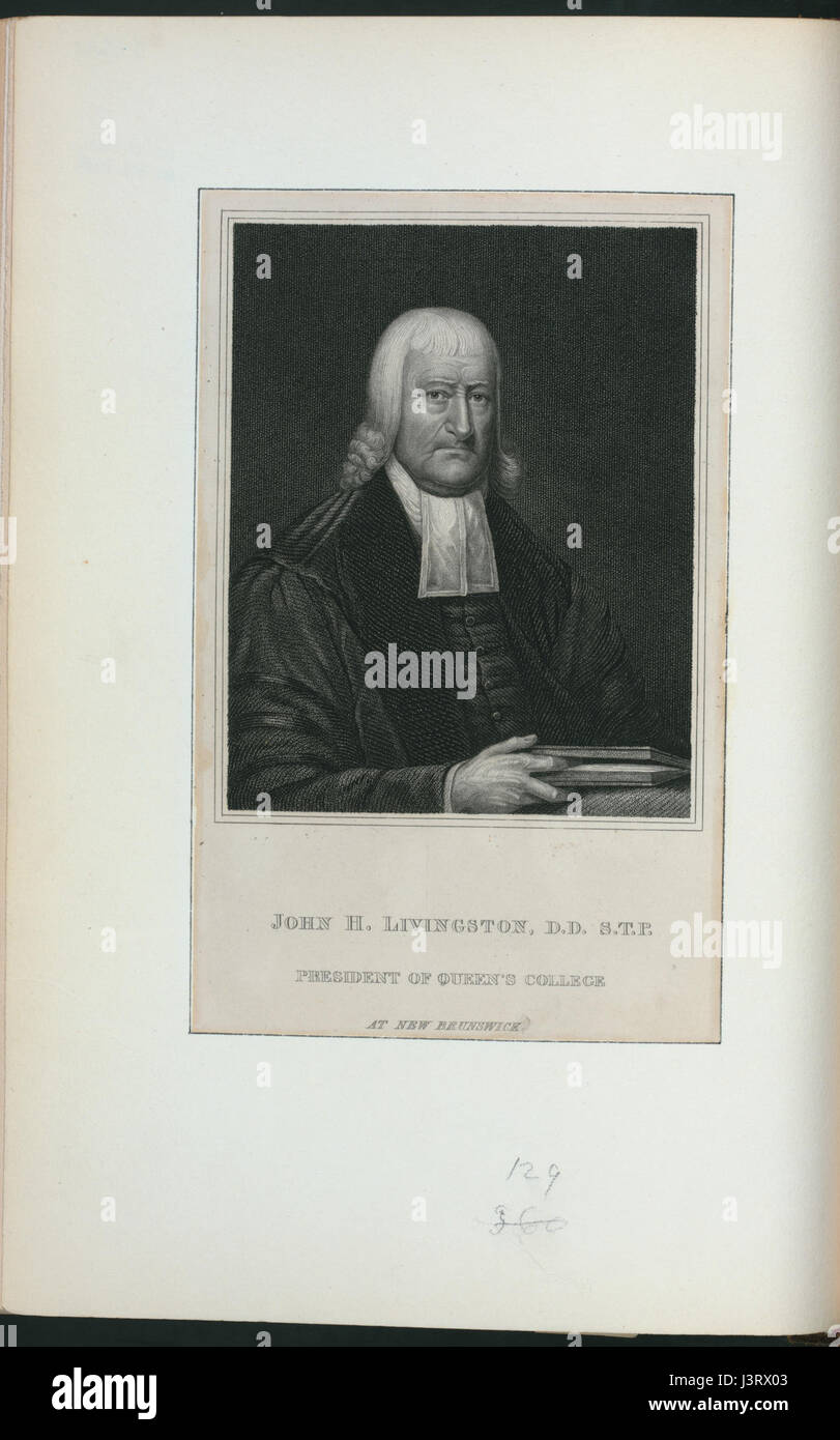 John H. Livingston, D.D., S.T.P., Präsident des Queens College in New Brunswick (NYPL Hades 256032 431049) Stockfoto