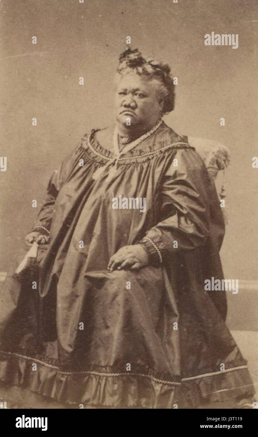 Ein Bild von Keelikolani, einer prominenten hawaiianischen Prinzessin und Landbesitzerin im 19. Jahrhundert, bekannt für ihren Einfluss und Beitrag zur Geschichte des hawaiianischen Königreichs. Stockfoto