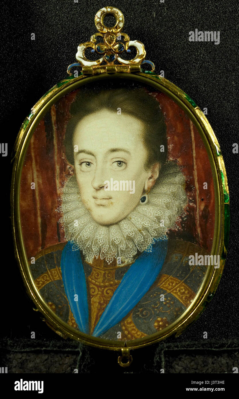 Dieses Porträt zeigt Karel Stuart, den Prinzen von Wales von 1600 bis 1649, der später König Karl I. von England wurde. Das Gemälde ist Teil der Sammlung im Rijksmuseum und erfasst das frühe Leben dieses bedeutenden Monarchen. Stockfoto