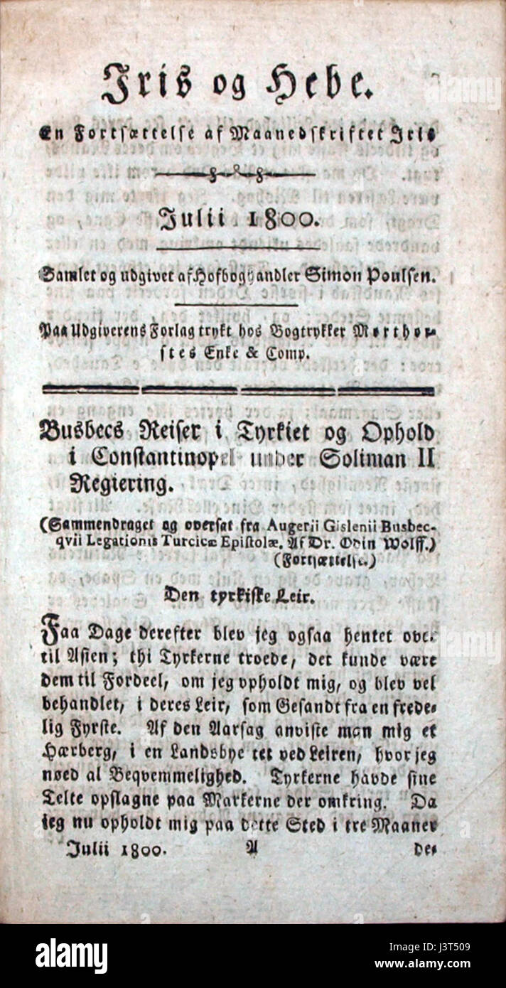 Eine botanische Studie oder ein Kunstwerk mit dem Titel „Iris og hebe“ aus dem Jahr 1800, das zwei unterschiedliche Pflanzenarten, Iris und Hebe, in ihrer natürlichen Form darstellt. Stockfoto