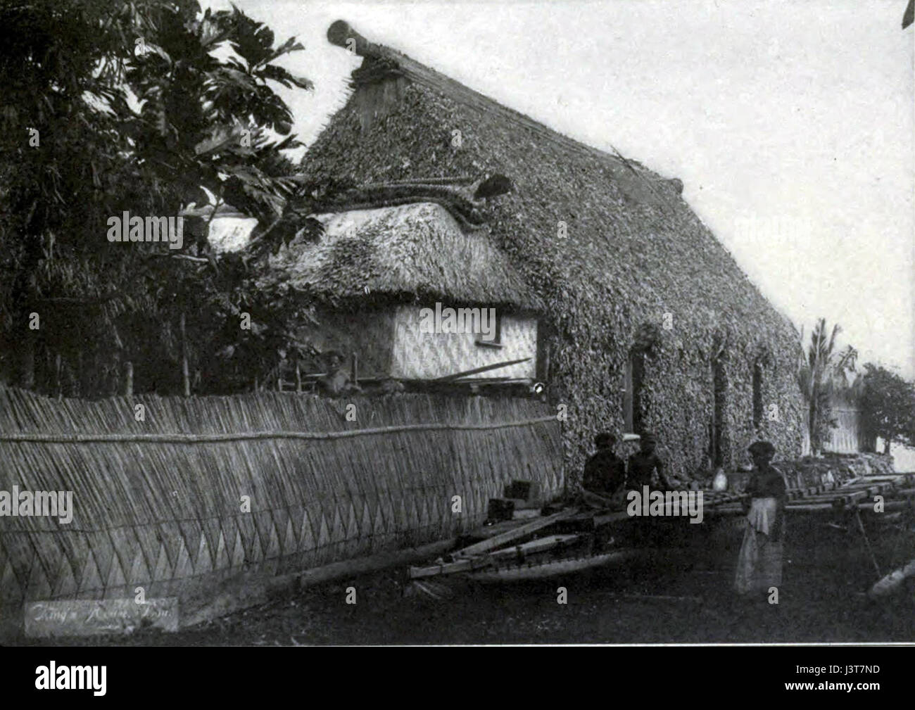 Königshaus am Mbau, Fidschi, undatiert Stockfoto