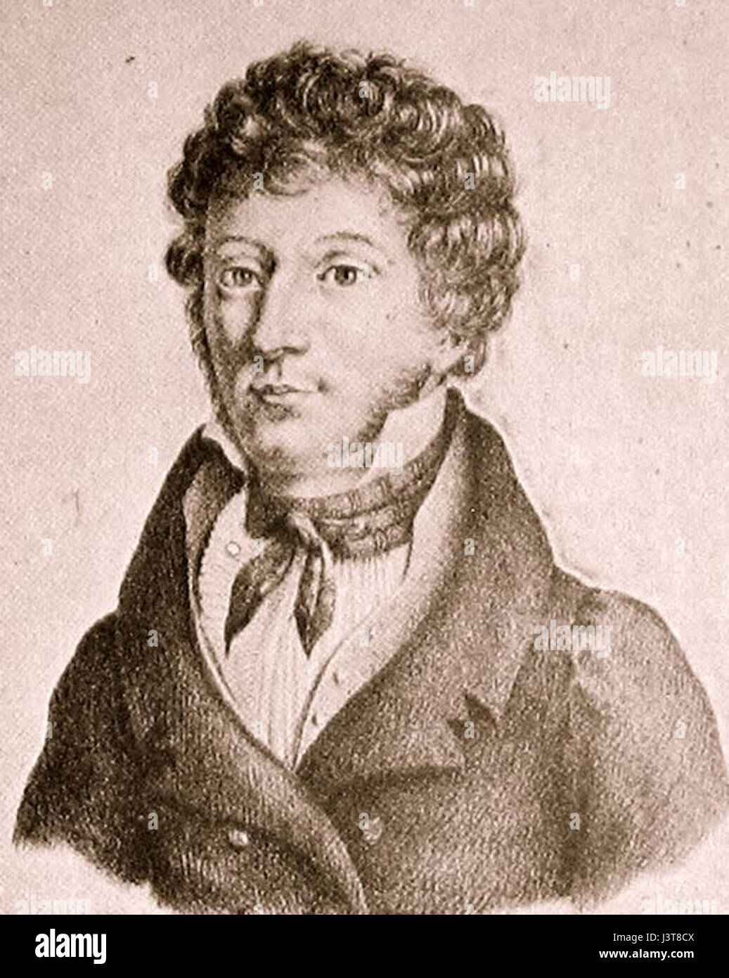 John Field war ein irischer Komponist und Pianist, der für seine Beiträge zur klassischen Musik bekannt ist, insbesondere im Genre der Nocturnes, einer Form der Klavierkomposition. Stockfoto