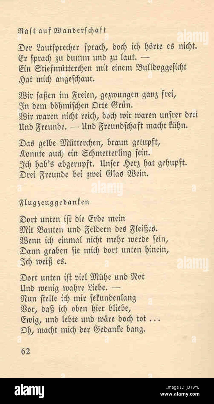 Joachim Ringelnatz 103 Gedichte 62 Stockfoto