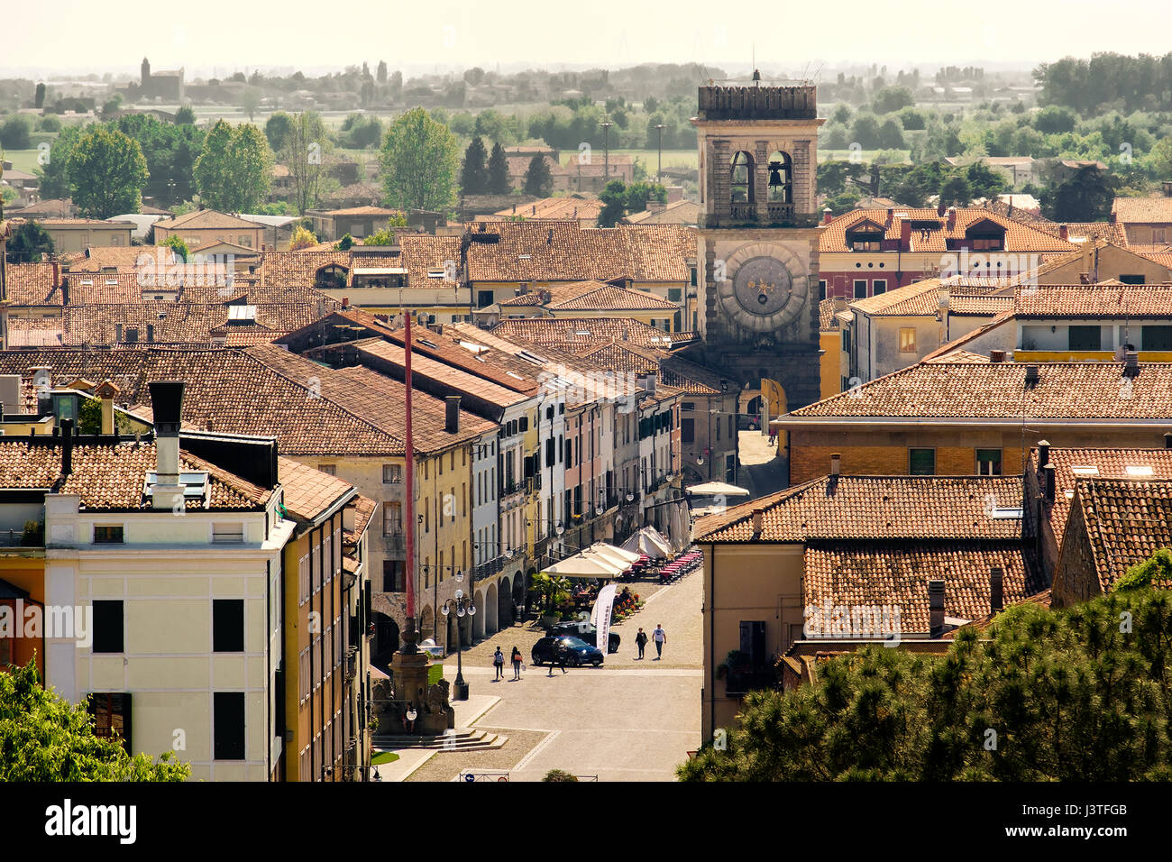 Turm der Stadt Antenne Este Dorf Padua Provinz Veneto Region Italien Stockfoto