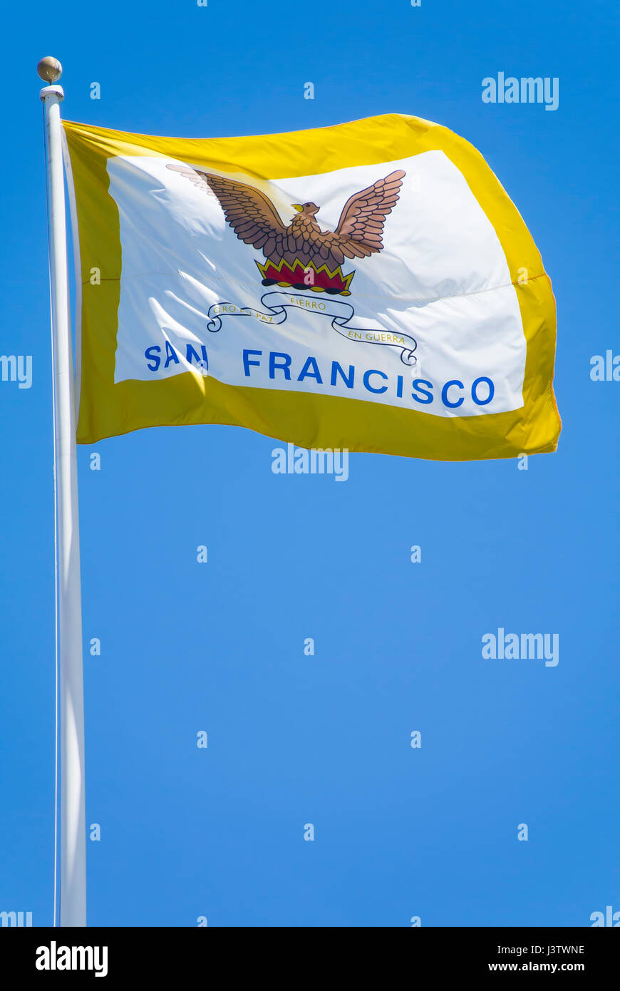 Stadtflagge von San Francisco Stockfoto