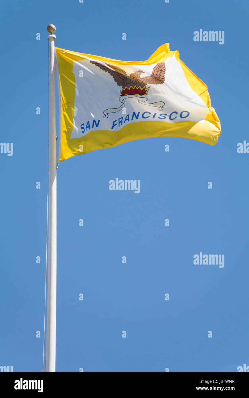 Stadtflagge von San Francisco Stockfoto