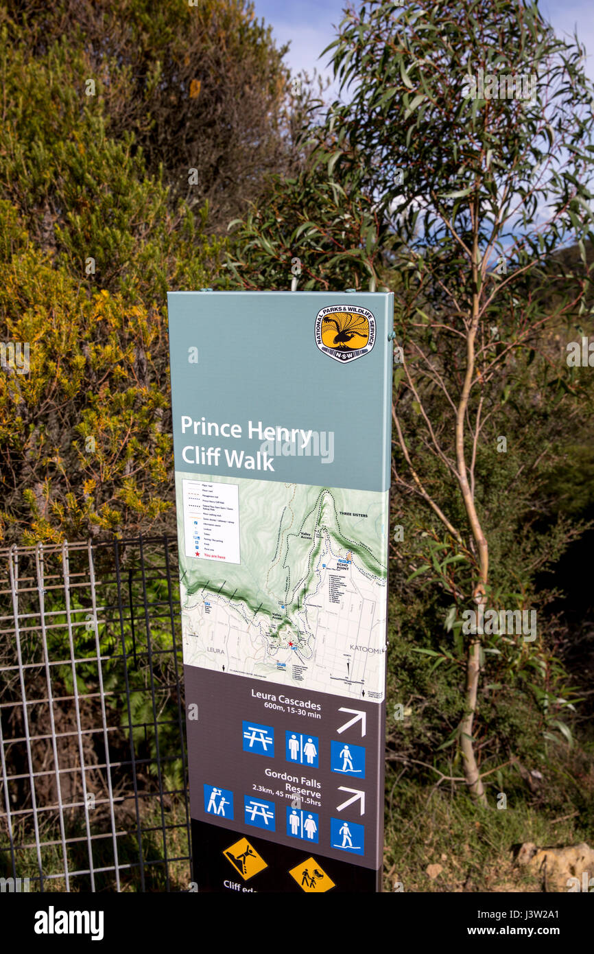 Prinz Henry Cliff walk in den Blue Mountains National Park, new South Wales, Australien Stockfoto