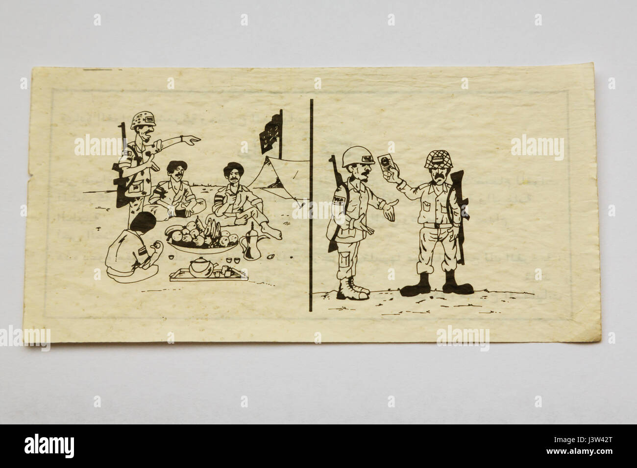 Luft ließ Psyops Leaflet ermuntern irakische Kräfte, sich während des Golfkrieges von 1990-1991 den Koalitionskräften zu ergeben. Stockfoto