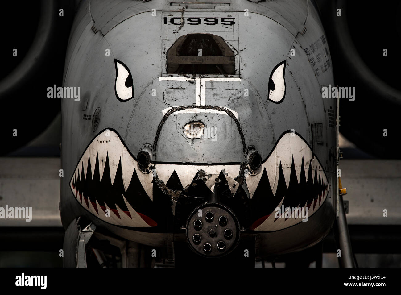 Ein A-10C Thunderbolt II von der 75th Fighter Squadron Taxis auf der Moody Air Force Base, Georgia, bereiten sich auf Combat Hammer vor, eine Luft-Boden-Übung, bei der die Leistung von Präzisionswaffen und die Eignung für Kampfeinsätze bewertet werden. Stockfoto