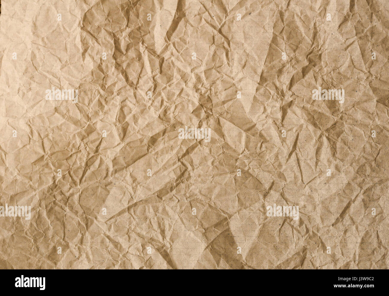 braune gefaltete Papier Textur Hintergrund Stockfoto