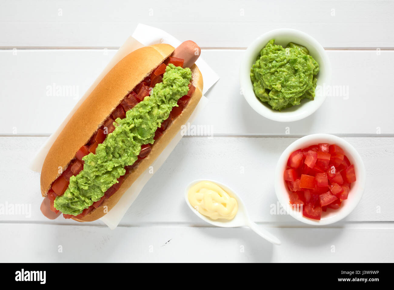 Chilenische Completo Italiano (italienische) traditionellen HotDog