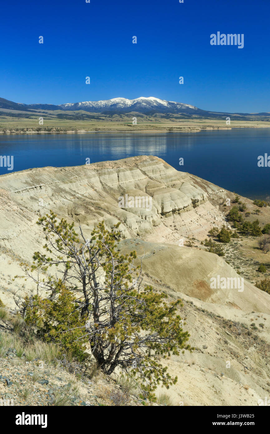 Klippen am Canyon entlang ferry See unter Mount Baldy in der Nähe von Townsend, montana Stockfoto