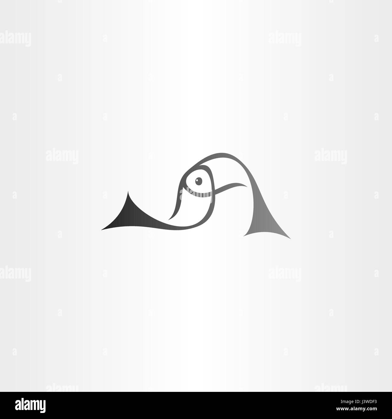 Schwarze Fische Logo Vektor Zeichen Element label Stock Vektor