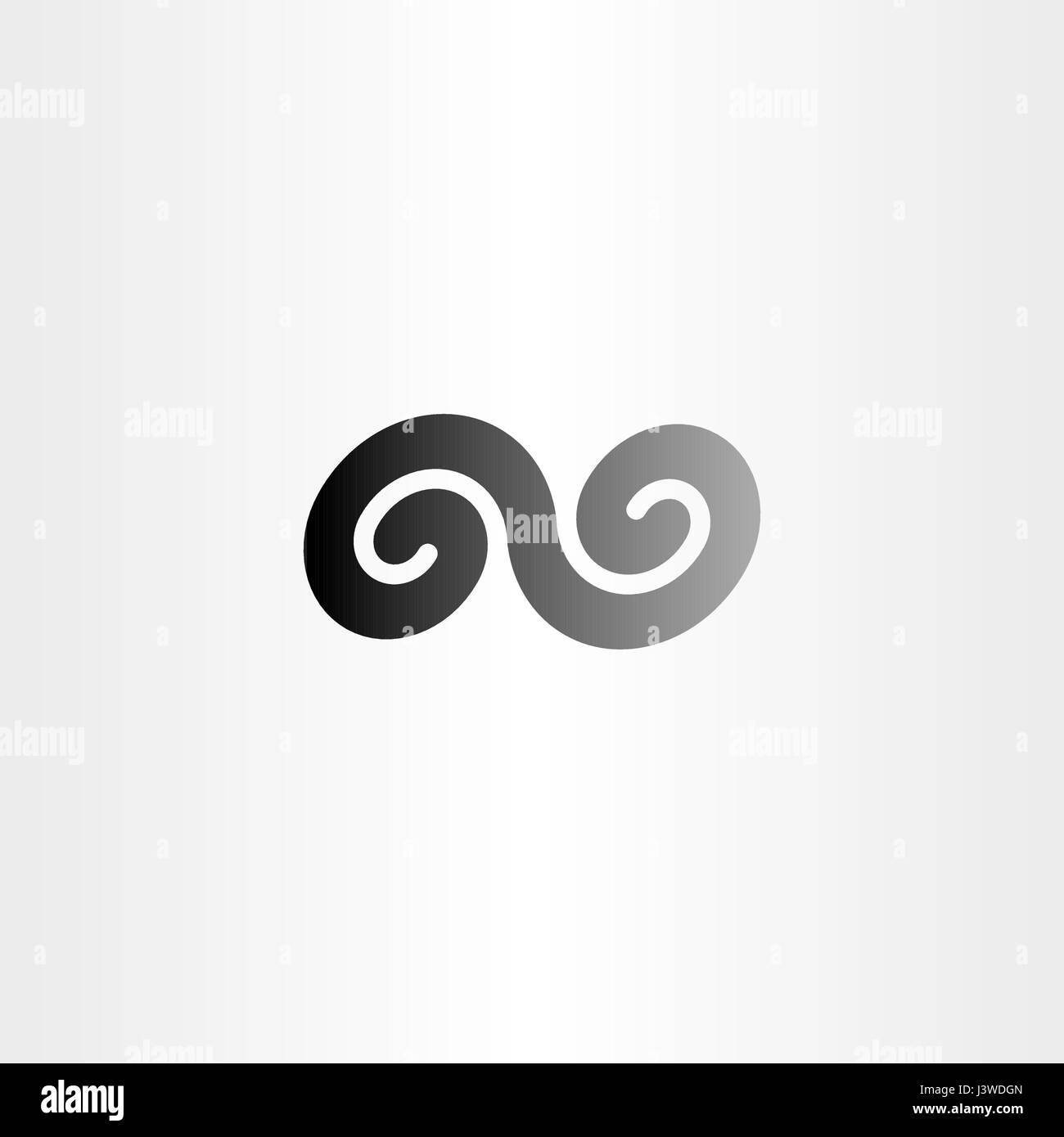 schwarze Unendlichkeit Spirale Symbol Zeichen Symbol Vektorform Stock Vektor