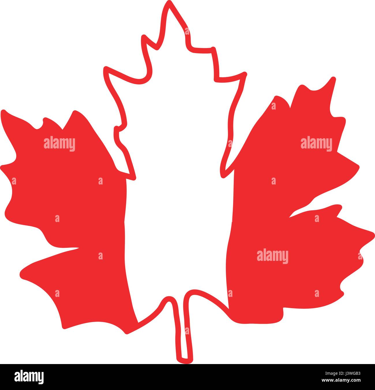 Vektor-Illustration mit Striped Maple Leaf Kanada Flagge Wappen. Geeignet für den Druck auf einem T-shirt Stock Vektor