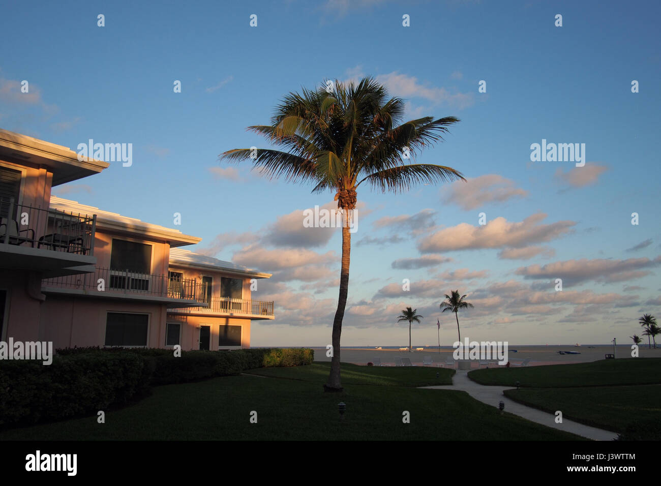 Ocean Lane Villas am Strand Eigentumswohnung Apartment-Komplex in Fort Lauderdale, Florida Vereinigte Staaten von Amerika-USA Stockfoto