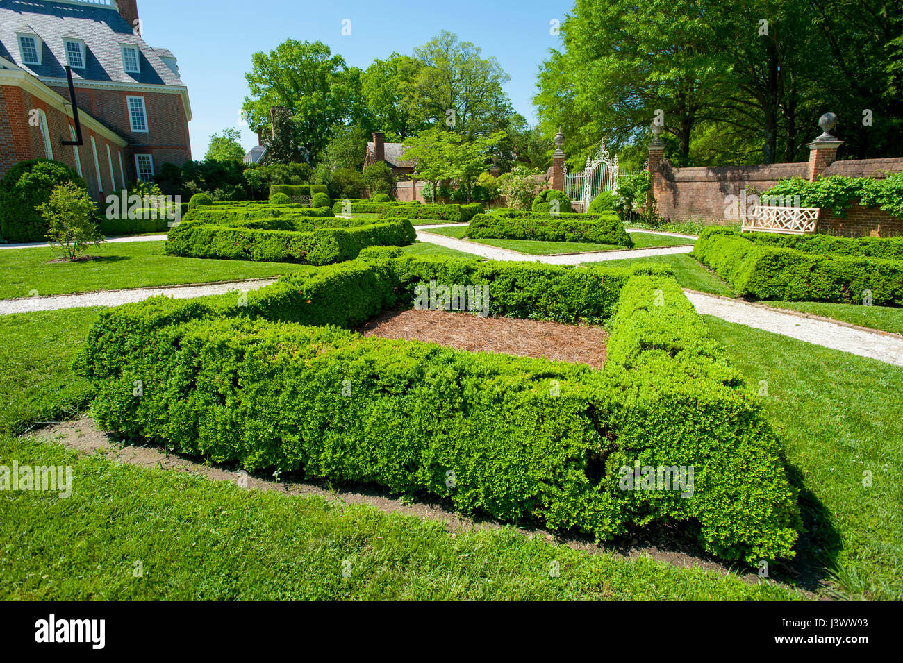 USA Virginia VA Colonial Williamsburg des Gouverneurs Palast und Gärten Stockfoto