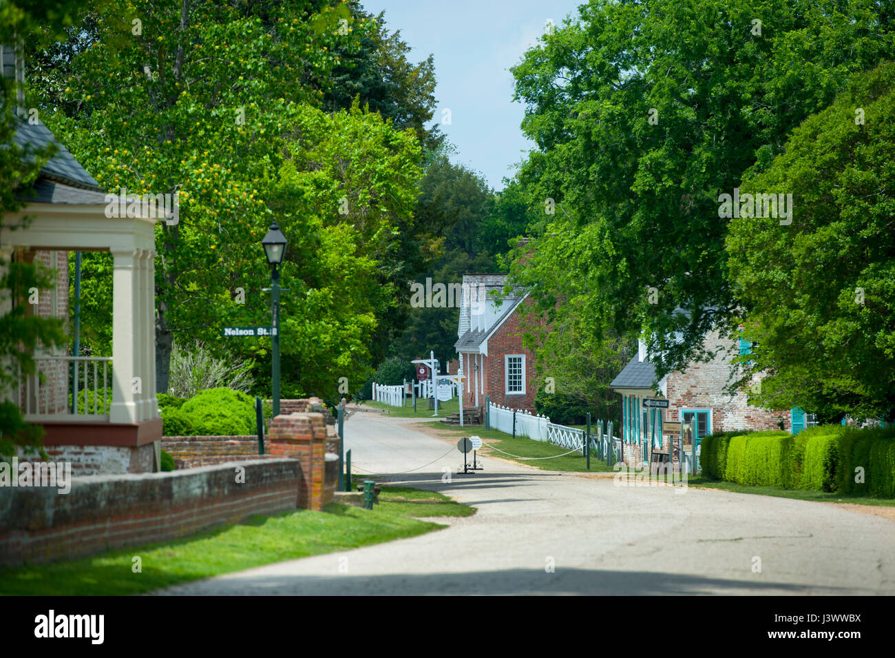 USA Virginia VA historischen kolonialen Yorktown Dorf am Fluss York - Main Street Stockfoto