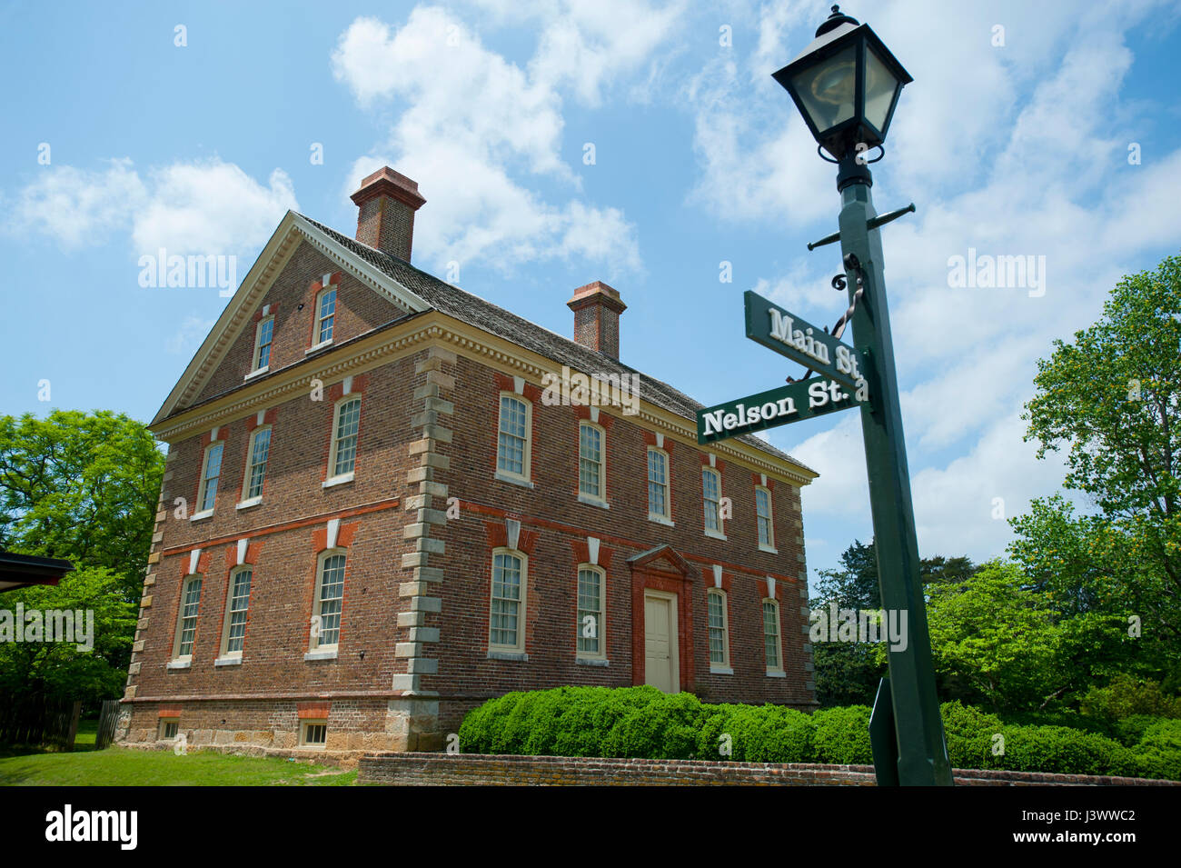 USA Virginia VA historischen kolonialen Yorktown Dorf am Fluss York - Main Street The Nelson House Stockfoto