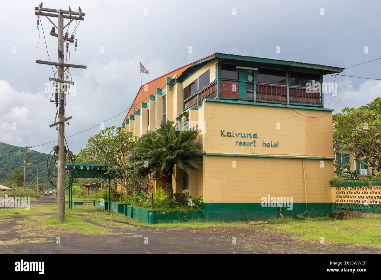 Rabaul, New Britain Island, Papua Neu Guinea - 13. März 2017: Das Kaivuna Resort Hotel nach dem Vulkanausbruch im Jahre 1994 renoviert. Stockfoto