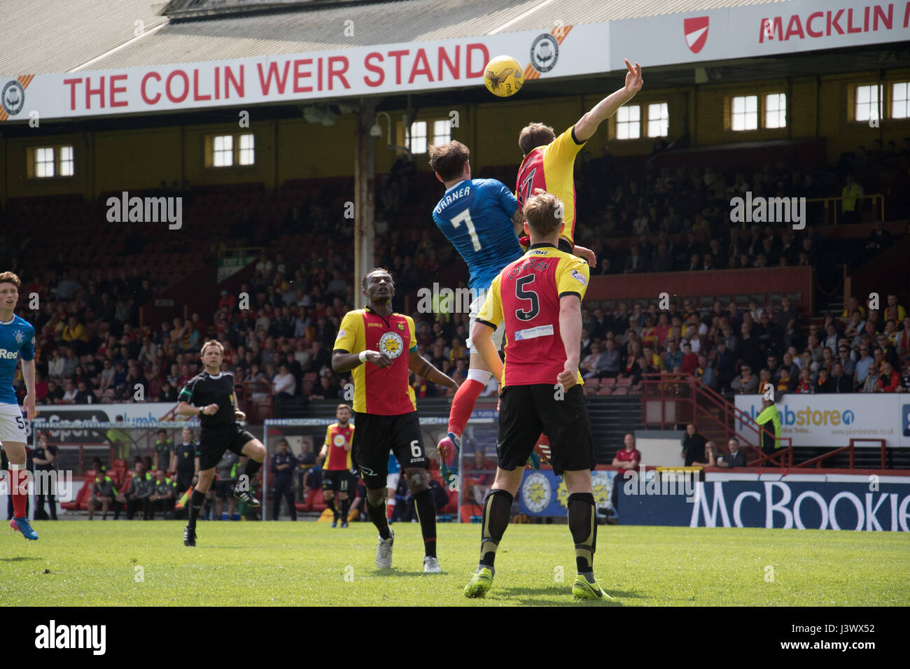 Glasgow, Schottland, Vereinigtes Königreich. 7. Mai 2017. Partick Thistle V Glasgow Rangers SPFL Sonntag, 7. Mai 2017 - Tore von Doolan, McKay und Garner sah das Spiel Ende 2-1 bis Rangers. Bildnachweis: Barry Cameron/Alamy Live-Nachrichten Stockfoto