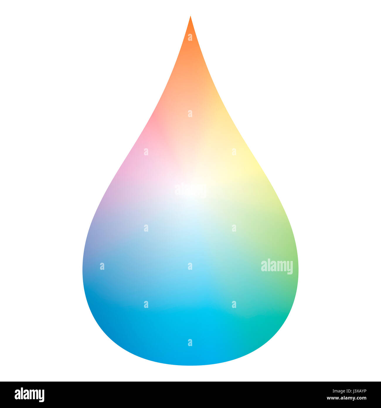 Farbverlauf Regenbogen Farbe drop - Abbildung auf weißem Hintergrund. Stockfoto