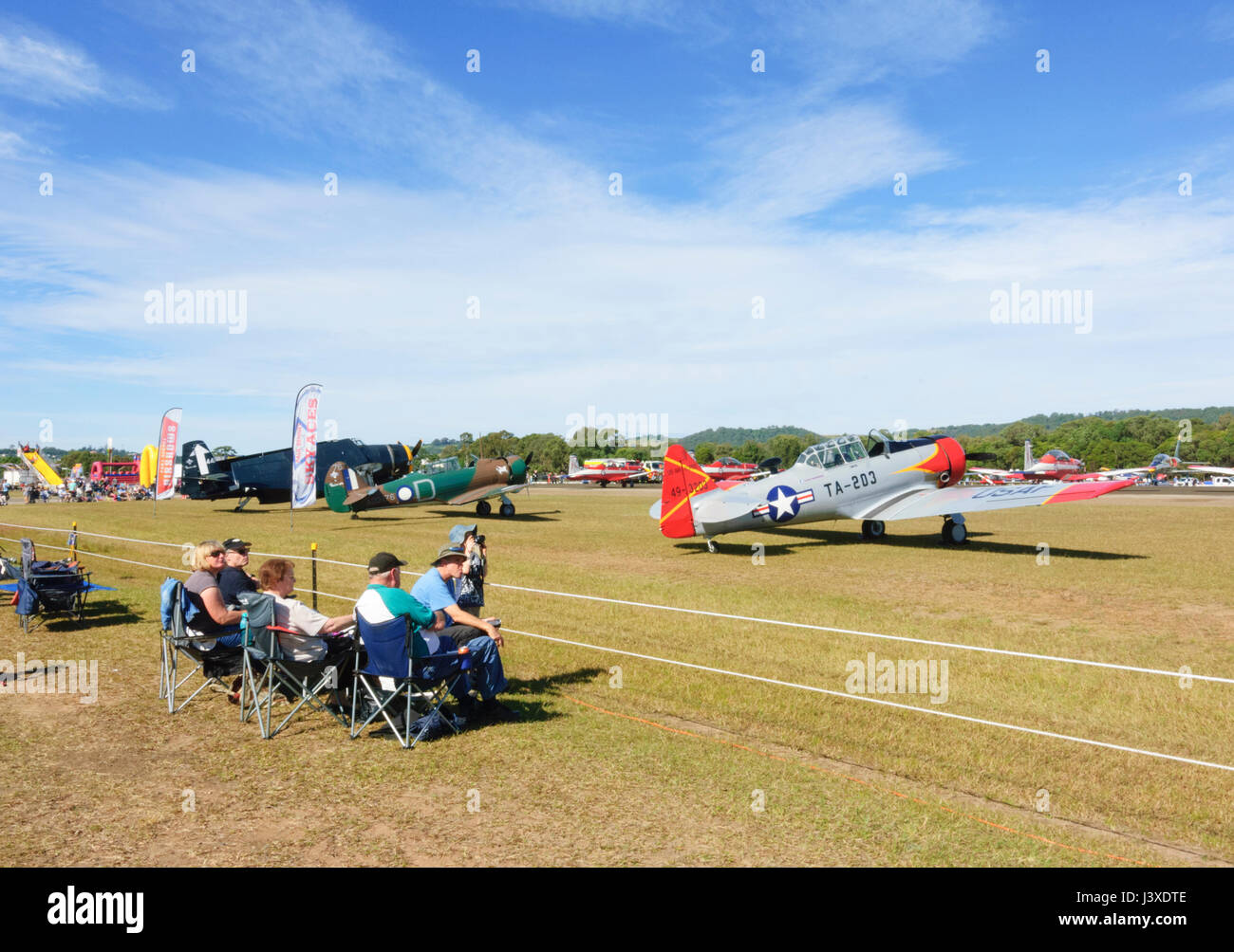 Zuschauer bei der Wings over Illawarra 2017 Airshow, Albion Park, NSW, Australien Stockfoto