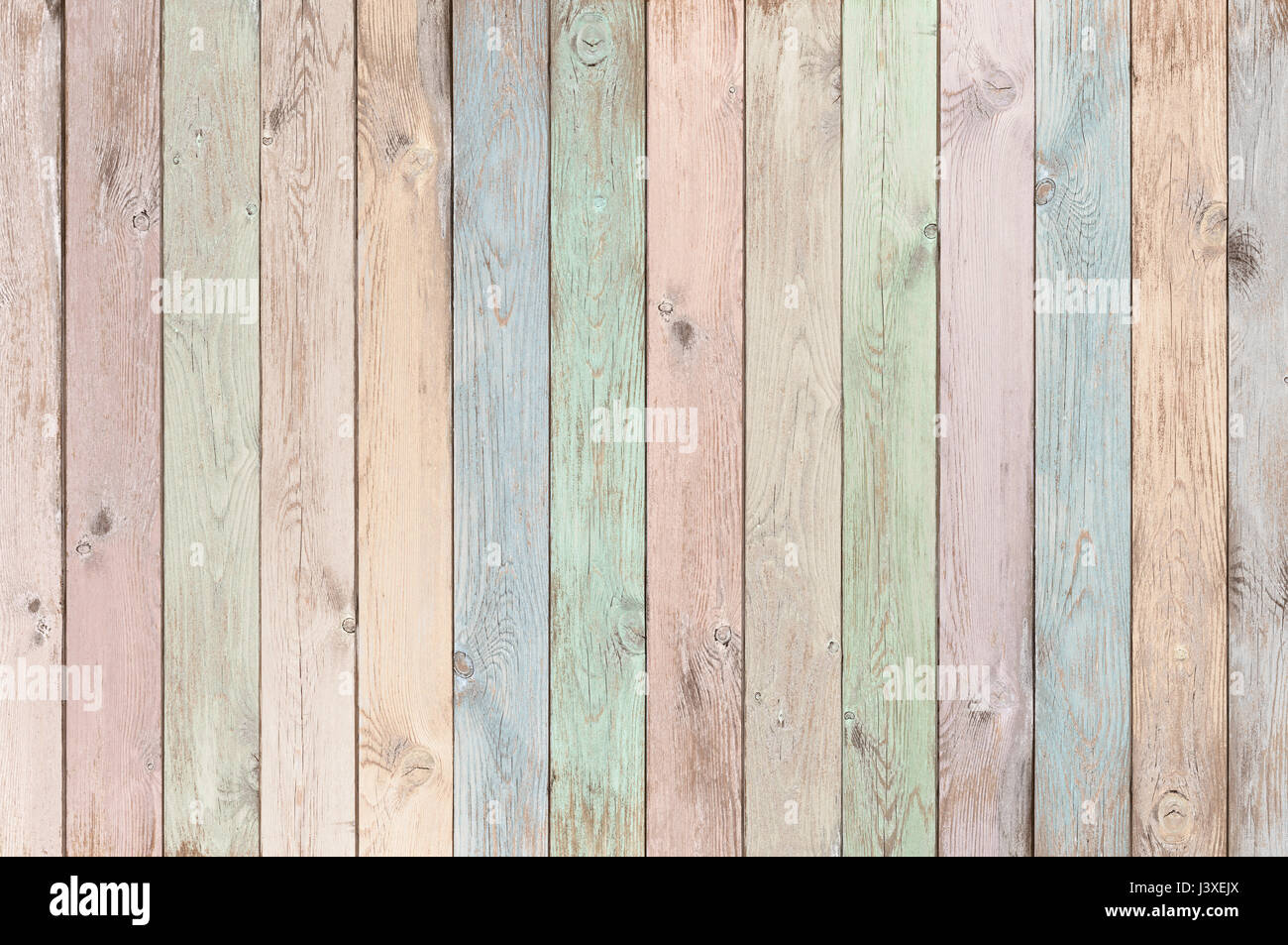 Pastell farbigen hölzernen Planken Textur oder Hintergrund Stockfoto