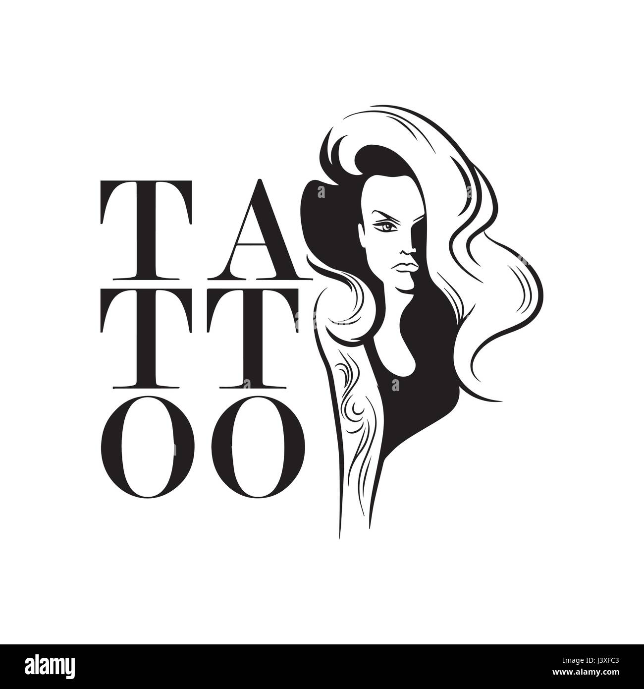 Tattoo-Shop-Logo-design Stock Vektor