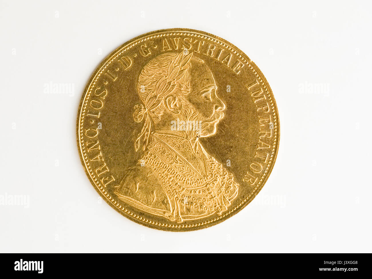Gold Münze von Franz Joseph I. Stockfoto
